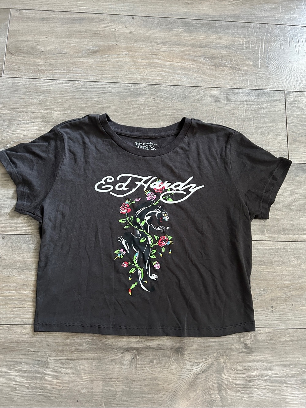 Ed Hardy Black Orchid Rhinestone Tee - Picture 4 of 12